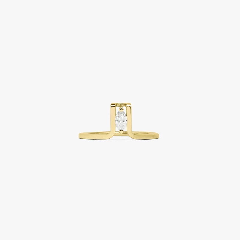 LIL Cover Ring - Gold Marquise