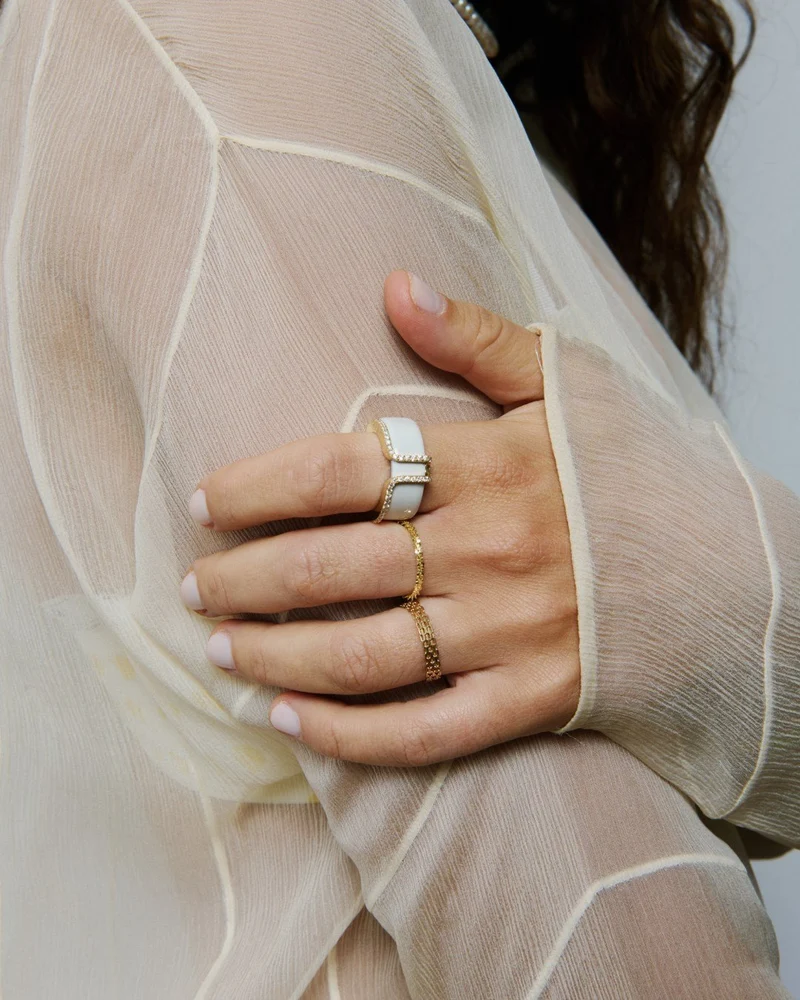 LIL Cover Ring - Gold Pavé