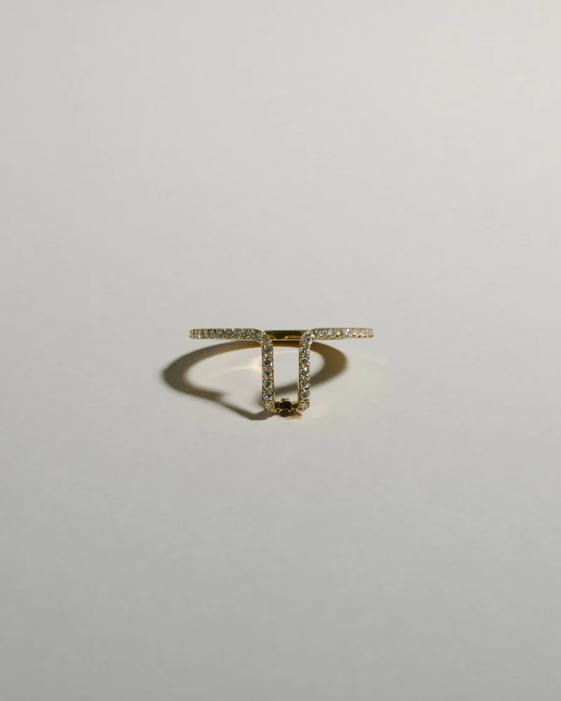 LIL Cover Ring - Gold Pavé