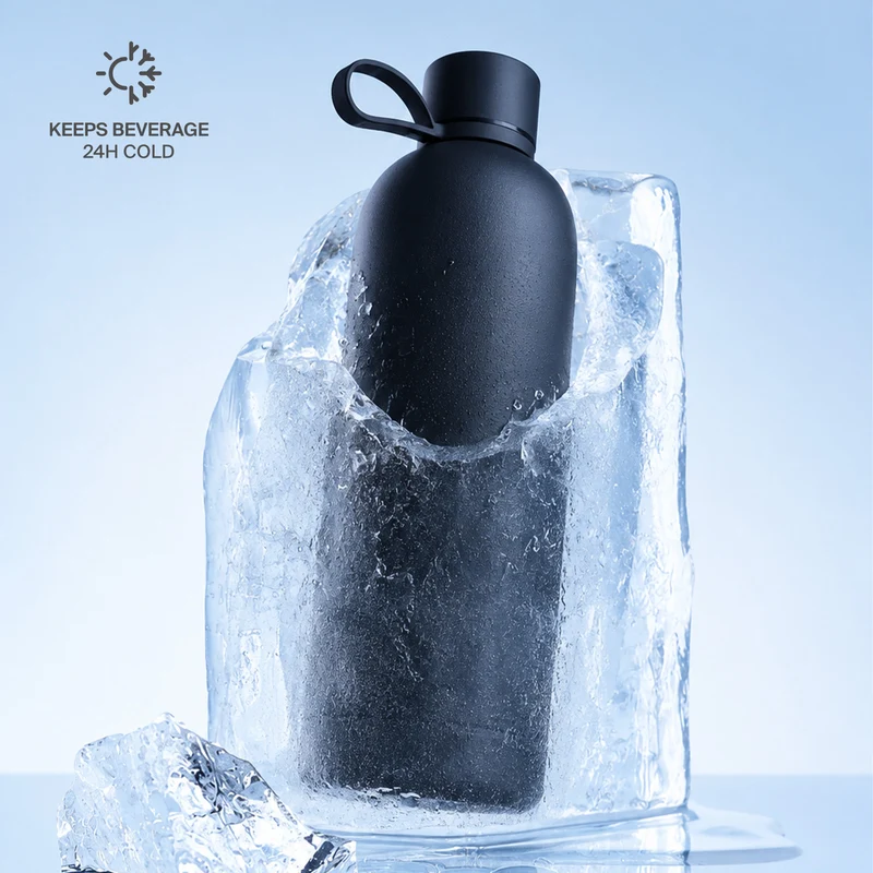 Borraccia termica ermetica “Hydro 7” da 750ml, in acciaio inossidabile, effetto soft-touch