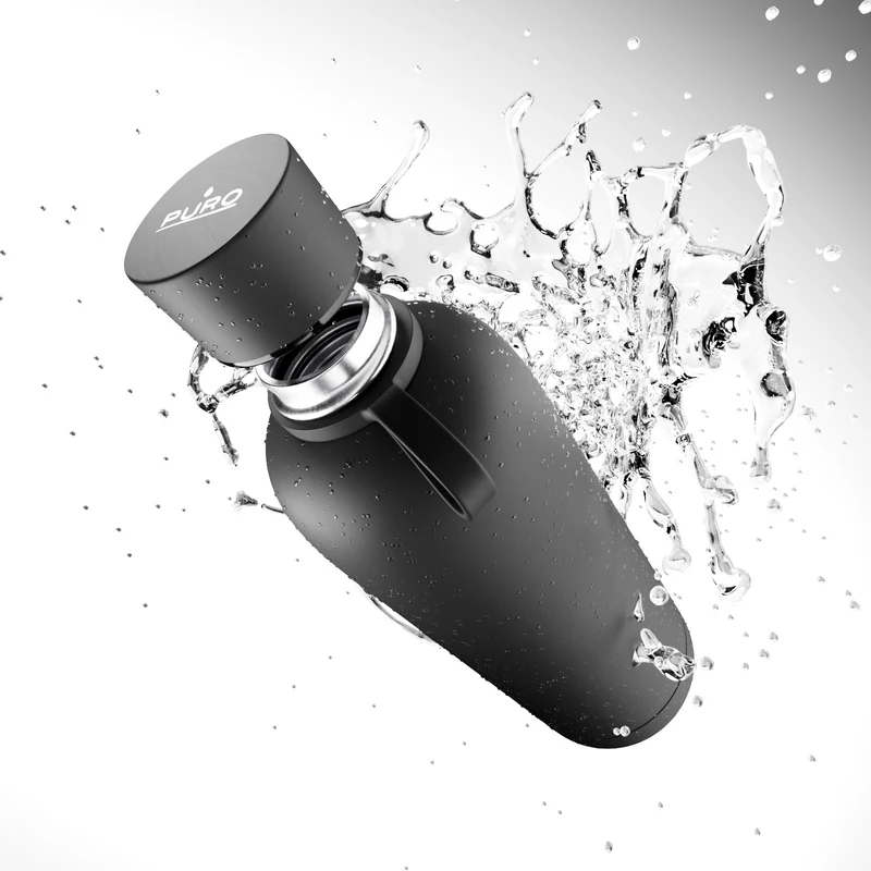 Borraccia termica ermetica “Hydro 7” da 750ml, in acciaio inossidabile, effetto soft-touch