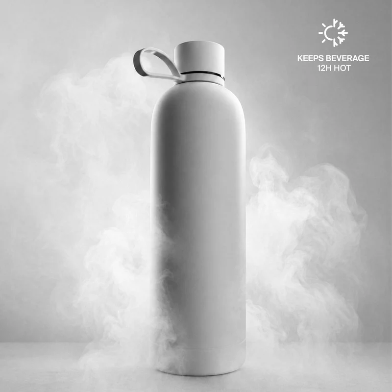 Borraccia termica ermetica “Hydro 7” da 750ml, in acciaio inossidabile, effetto soft-touch