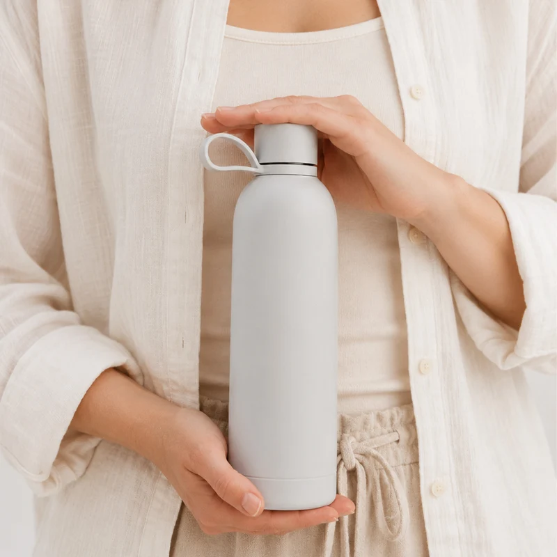 Borraccia termica ermetica “Hydro 7” da 750ml, in acciaio inossidabile, effetto soft-touch