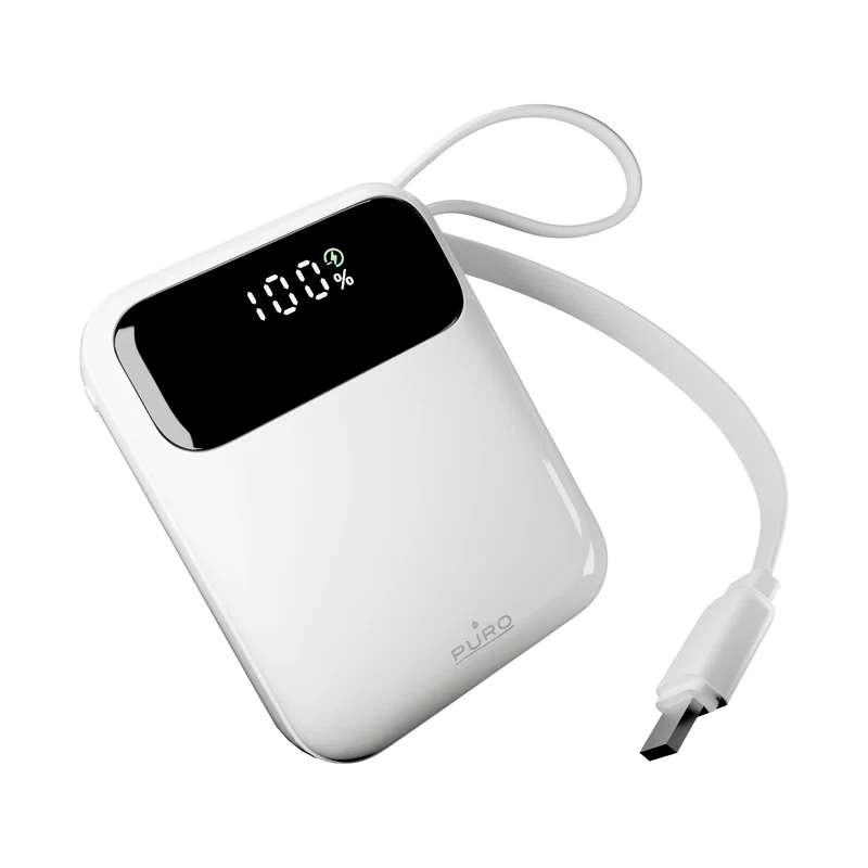 Power bank 10000 mAh 20W LCD Power Duo 10, con cavi integrati e display