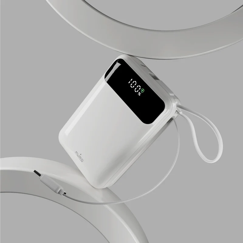 Power bank 20000 mAh 45W con display LCD e cavi integrati