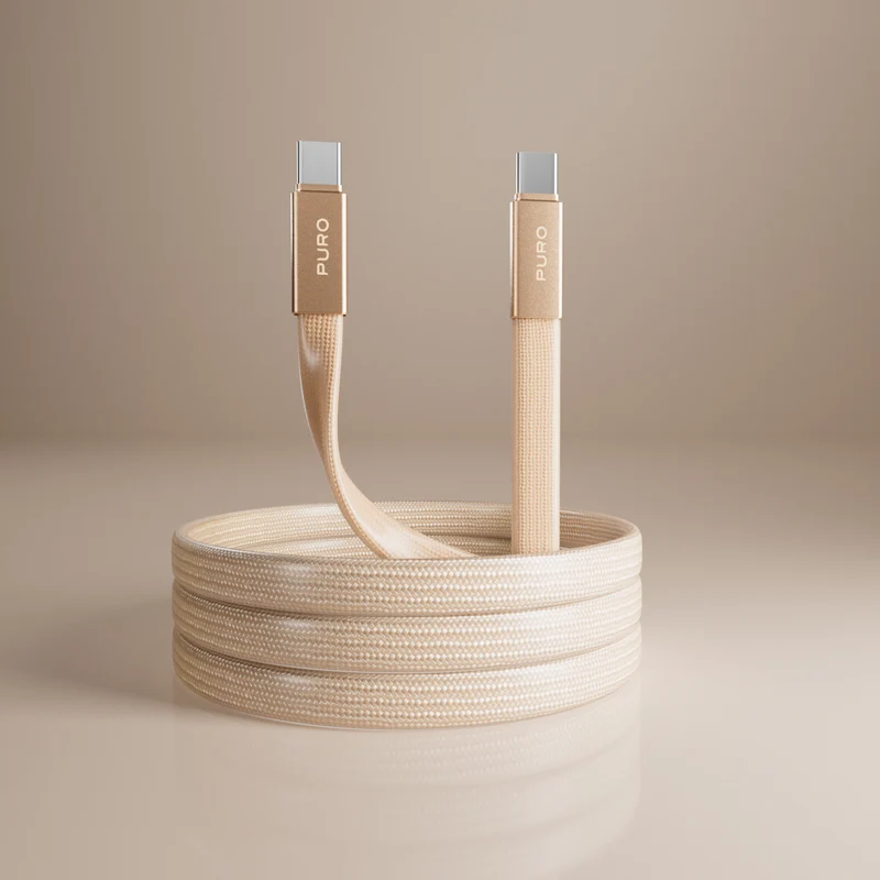 Cavo slim in tessuto intrecciato, da USB-C 2.0 a USB-C 2.0, 1m