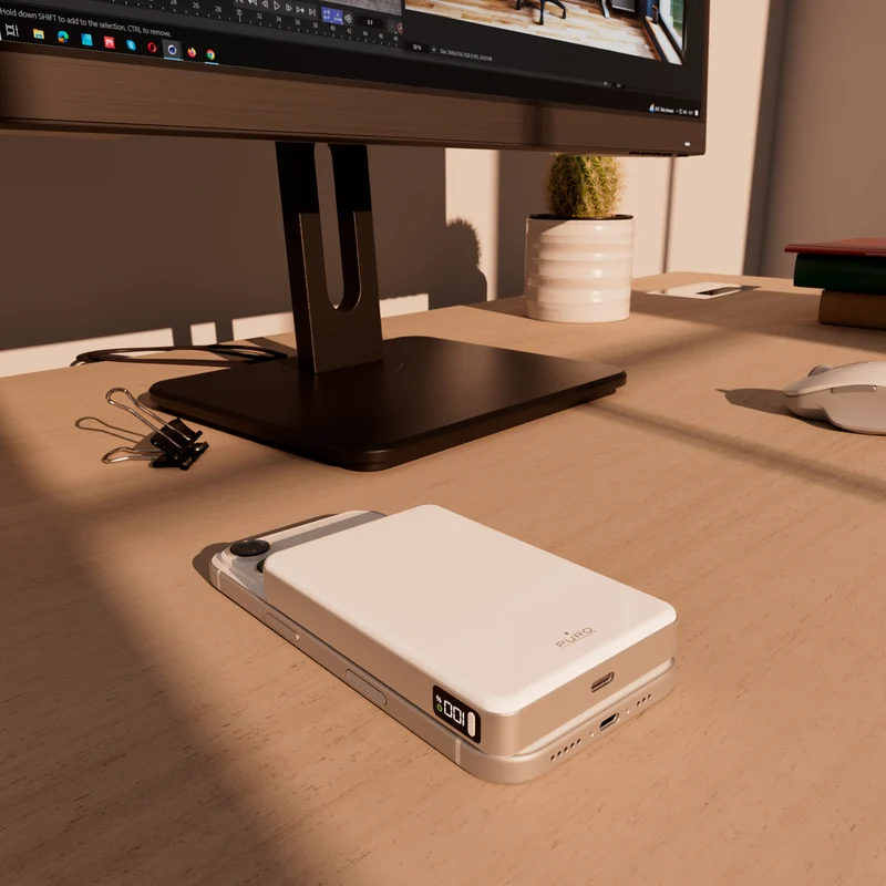 Power bank magnetico Qi2.2 10000 mAh con display