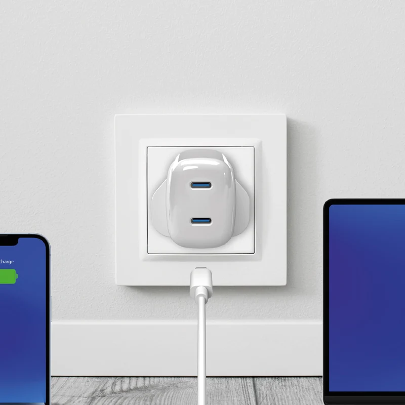 Caricabatterie da parete MiniPro 35W due porte USB-C – tecnologia GAN UK