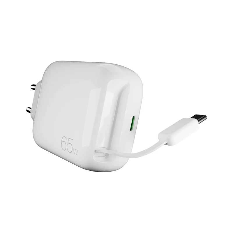 Caricatore GaN 65W con cavo USB‑C retrattile