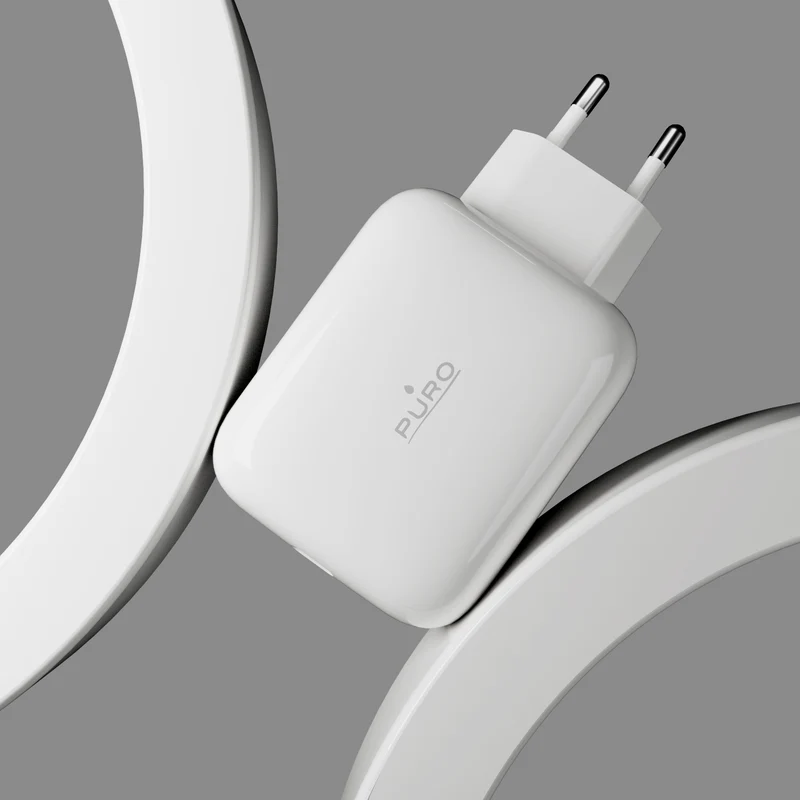 Caricatore GaN 65W con cavo USB‑C retrattile