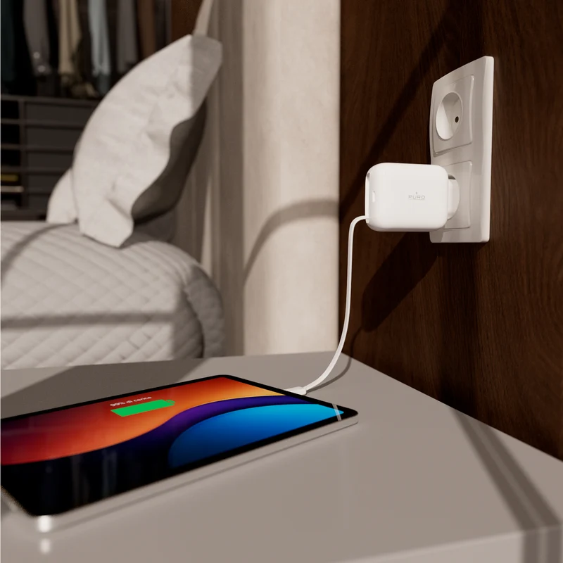 Caricatore GaN 65W con cavo USB‑C retrattile
