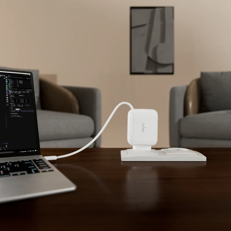 Caricatore GaN 65W con cavo USB‑C retrattile