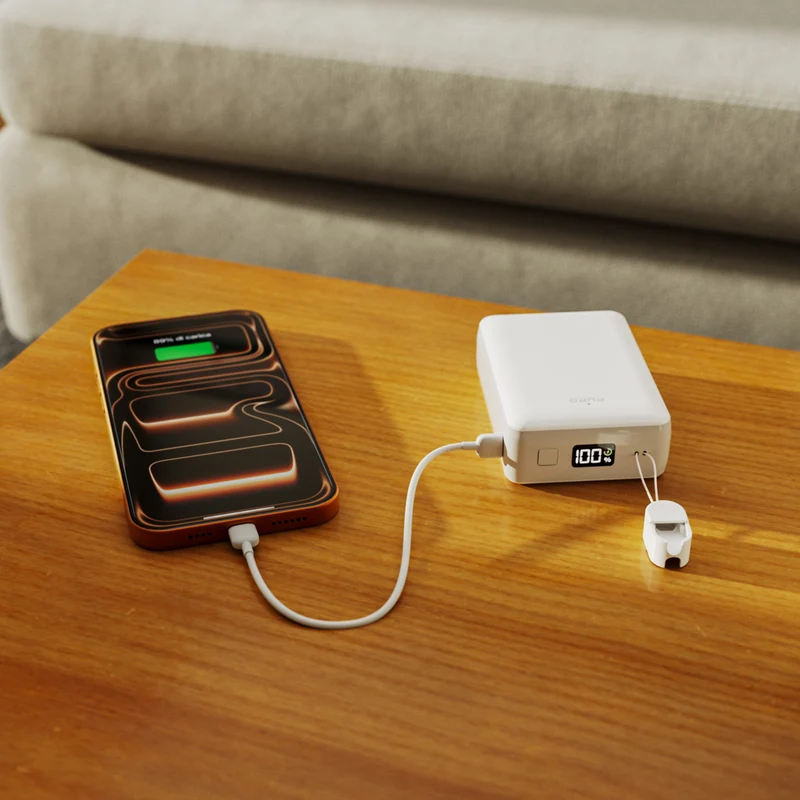 Mini Power Bank Power Cube 20 da 20000 mAh con LCD e cavo USB-C