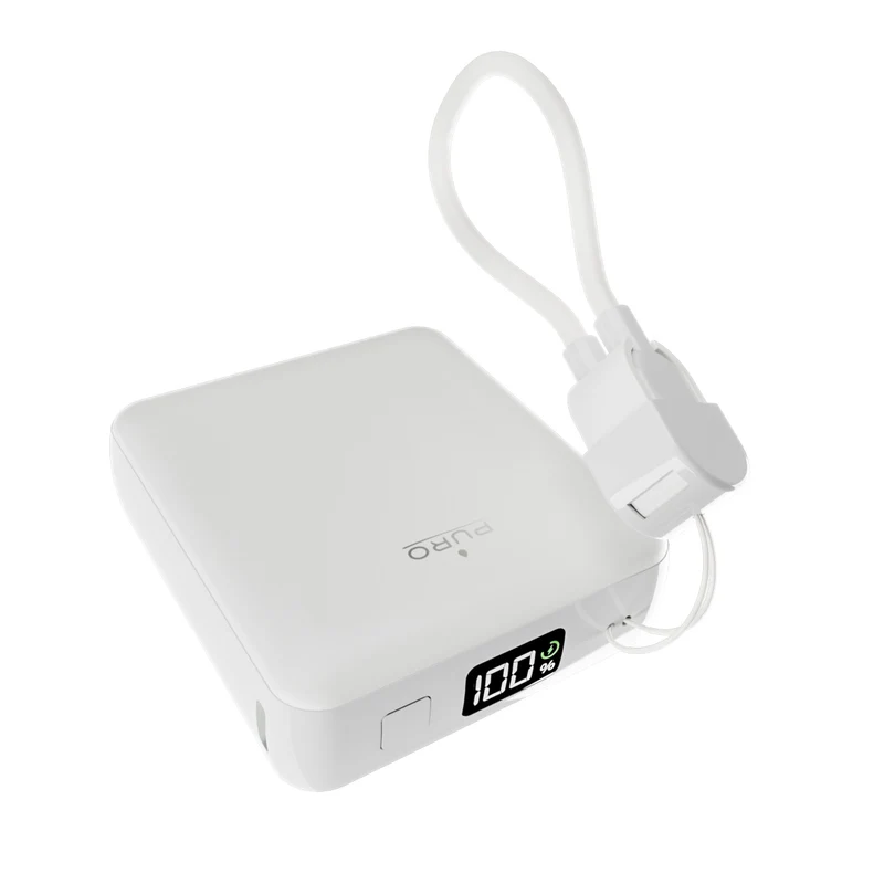 Power Bank 10000 mAh con cavo USB-C e display LCD
