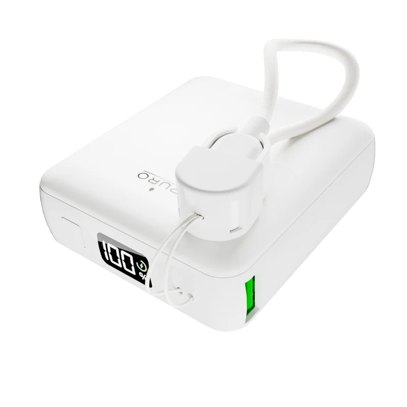 Power Bank 10000 mAh con cavo USB-C e display LCD