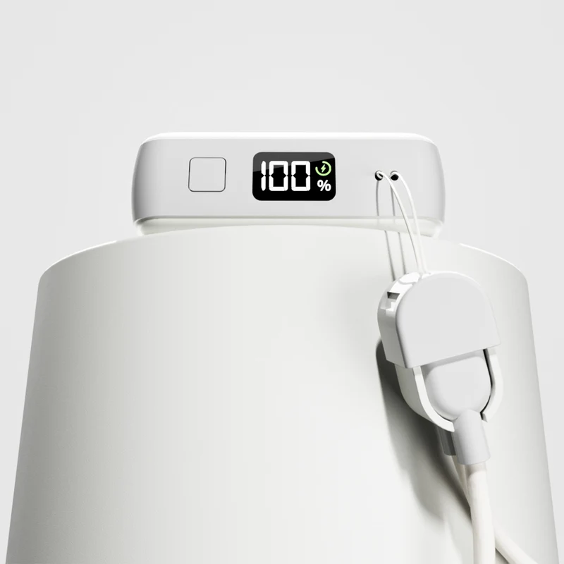 Power Bank 10000 mAh con cavo USB-C e display LCD