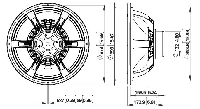 Lavoce WAN153.00-4 woofer da 380mm (15") 4 Ohm 1000W