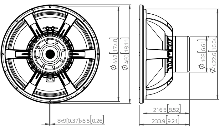 Lavoce SAN184.50-4 subwoofer da 460mm (18") 4 Ohm 3400W