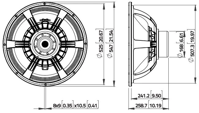 Lavoce SAN214.50-4 subwoofer da 530mm (21") 4 Ohm 3400W