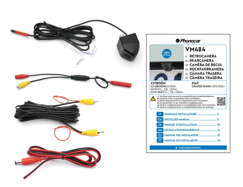 Phonocar VM484 RETROCAMERA | OEM FITTING per CItroen C3 dal 2023 e GRANDE PANDA (325)