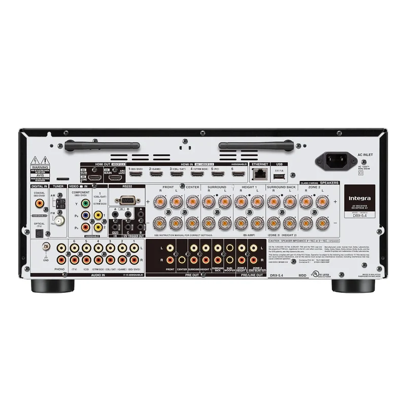 Integra DRX 5.4 Sintoamplificatore 5.2.4 / 7.2.2 canali con Dolby Atmos, Dirac Live, 8K HDMI 2.1