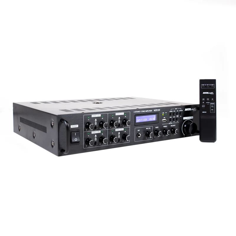 BUNDLE Master Audio: MZ8100/NB600B Amplificatore multizona filodiffusione + 8 casse (BLACK)