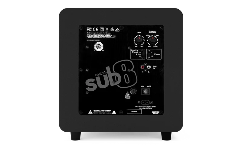 Kanto SUB8V subwoofer attivo 200mm 300W