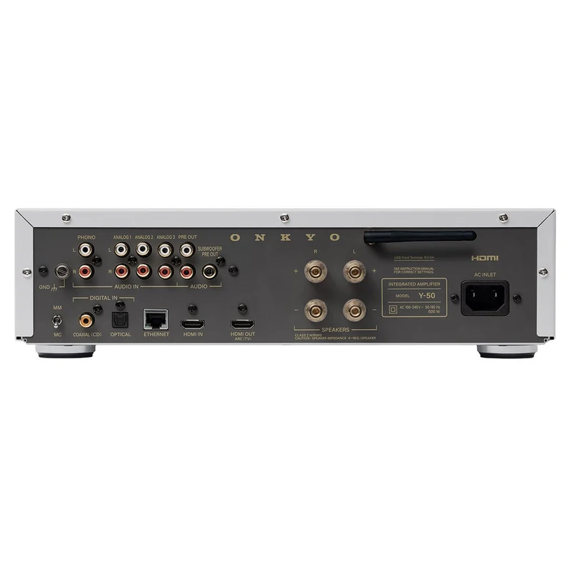 ONKYO MUSE Y50 SILVER Amplificatore integrato Audiophile streamer Ethernet/Wi-Fi, HDMI 4k, DAC