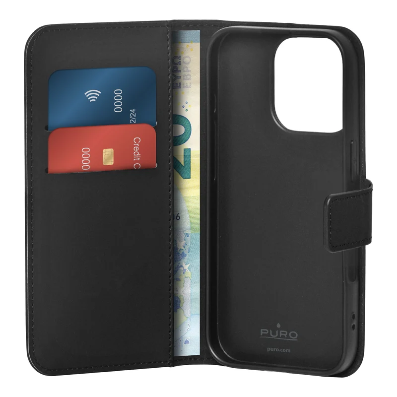 Custodia Wallet Stand per iPhone 16 Pro Max