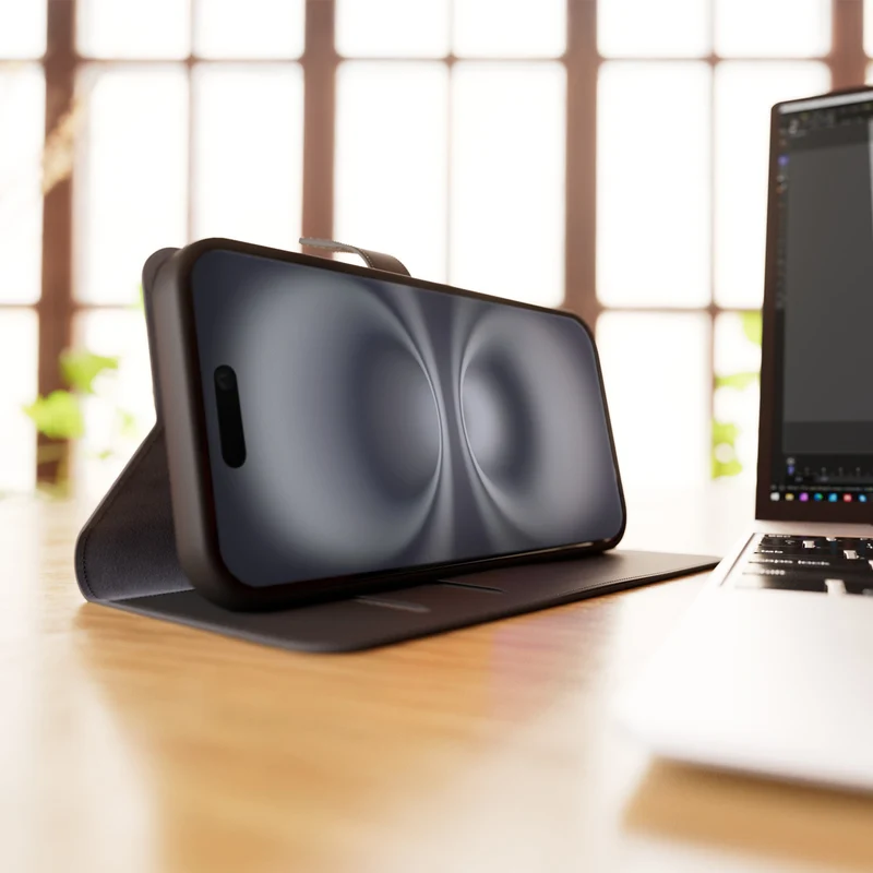 Custodia Wallet Stand per iPhone 16