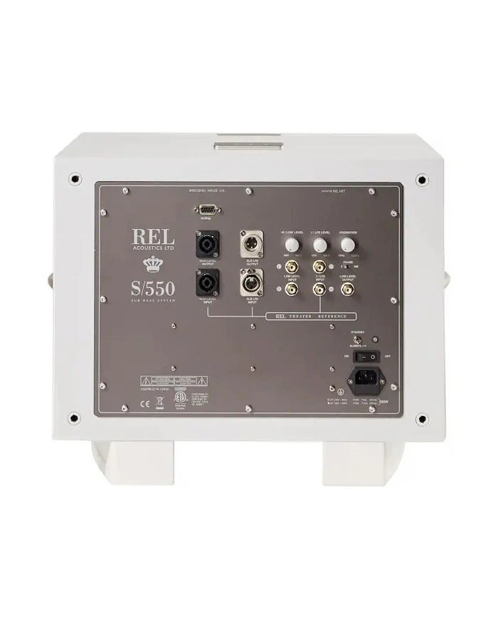 REL Acoustics S/550 Subwoofer amplificato in sospensione pneumatica in classe D predisposto wireless