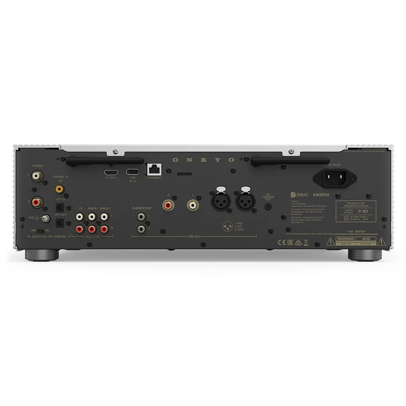ONKYO ICON P-80 SILVER Preamplificatore stadio Phono MM/MC, DAC, streamer Ethernet/Wi-Fi