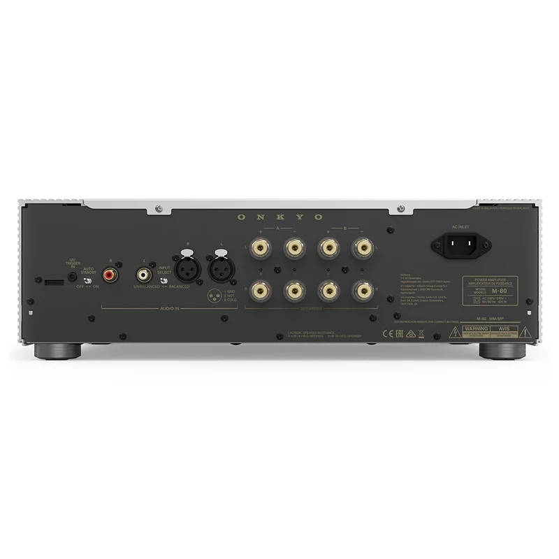 ONKYO ICON M-80 SILVER Amplificatore finale di potenza Classe AB 2x150W su 8 Ohm,2x200Wt su 4 Ohm