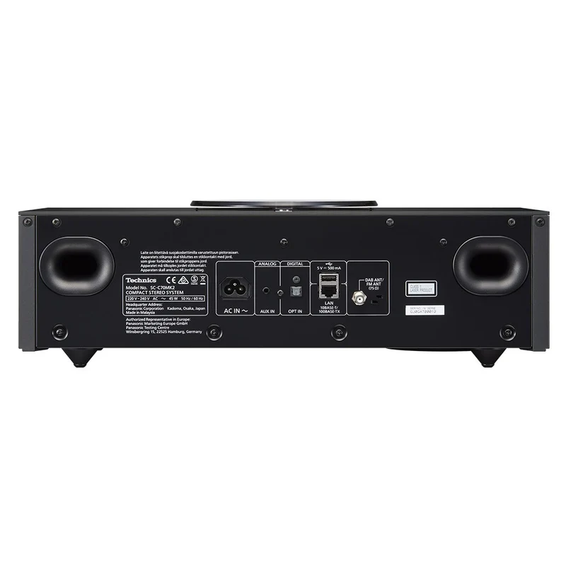 TECHNICS SC-C70MK2 BLACK sistema stereofonico All-In-One OTTAVA con altoparlanti, sintoamplificatore integrato, lettore CD, DAC