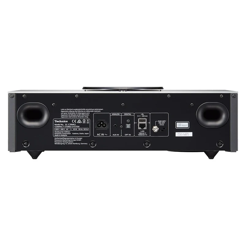 TECHNICS SC-C70MK2 SILVER sistema stereofonico All-In-One OTTAVA con altoparlanti, sintoamplificatore integrato, lettore CD, convertitore DAC