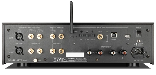 Gold Note IS-1000 MKII DELUXE Super Amplificatore Integrato Hi-End, ingresso PHONO, Streamer di rete Wi-Fi e LAN 192kHz/24bit
