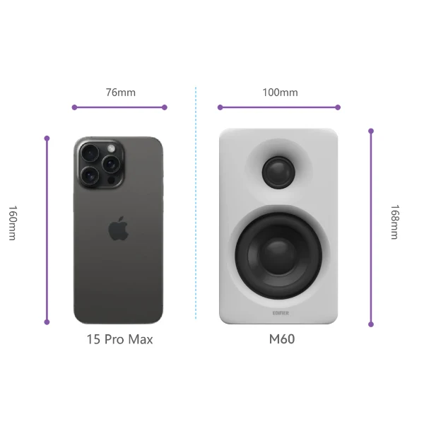 EDIFIER M60 Diffusori attivi wireless compatti 66W RMS, Hi-Res e Bluetooth 5.3 con codec LDAC