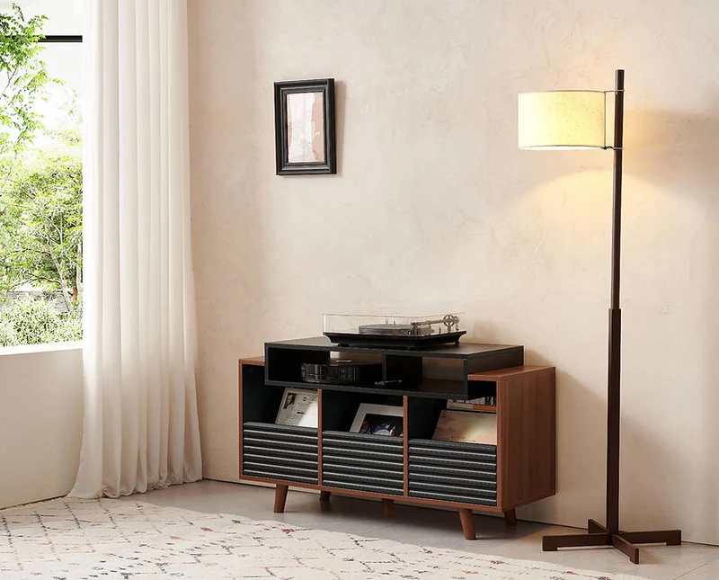 Norstone OSLO 1200 BLACK/WALNUT Mobile per elettroniche portavinili