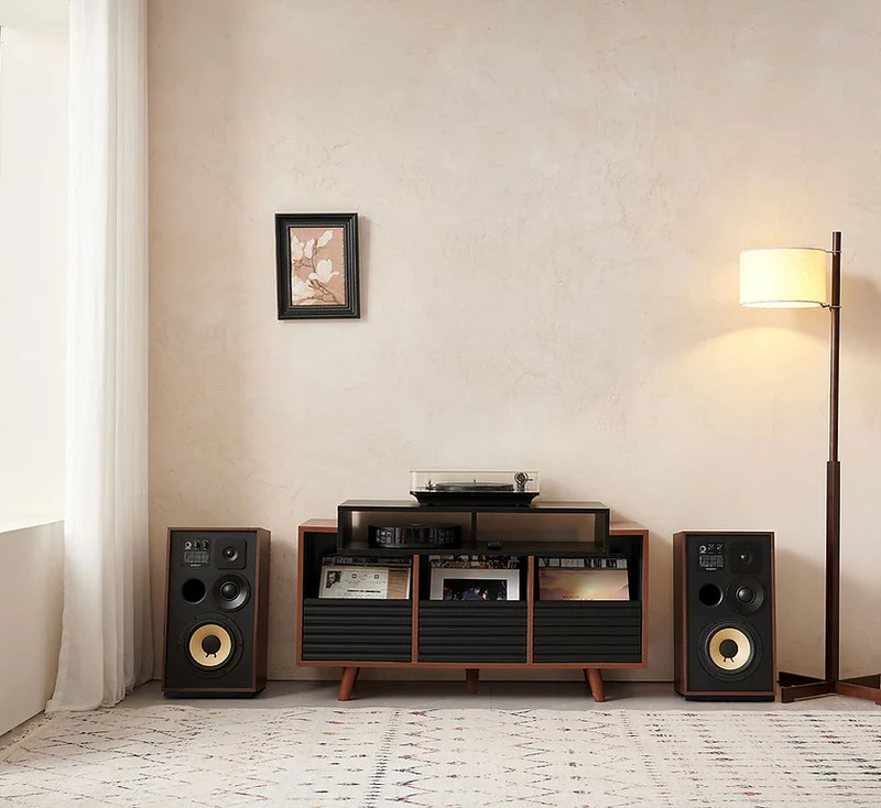 Norstone OSLO 1200 BLACK/WALNUT Mobile per elettroniche portavinili
