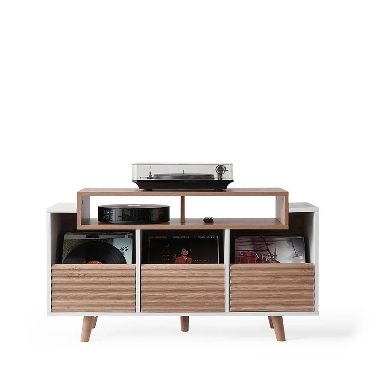 Norstone OSLO 1200 WHITE/LIGHT OAK Mobile per elettroniche portavinili
