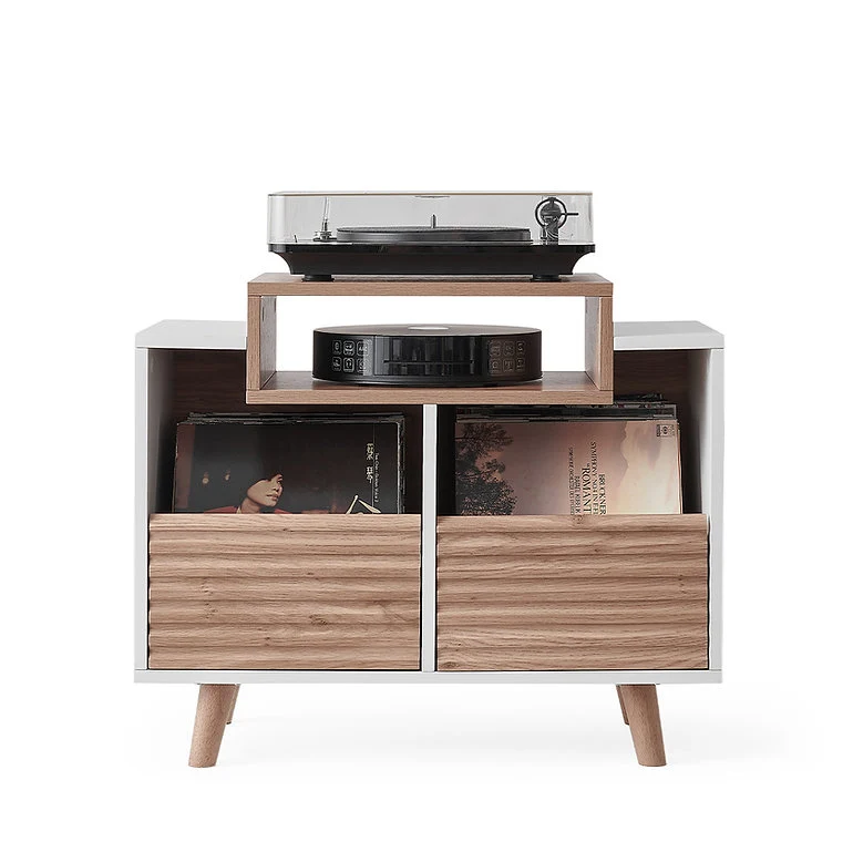 Norstone OSLO 800 WHITE/LIGHT OAK Mobile per elettroniche portavinili