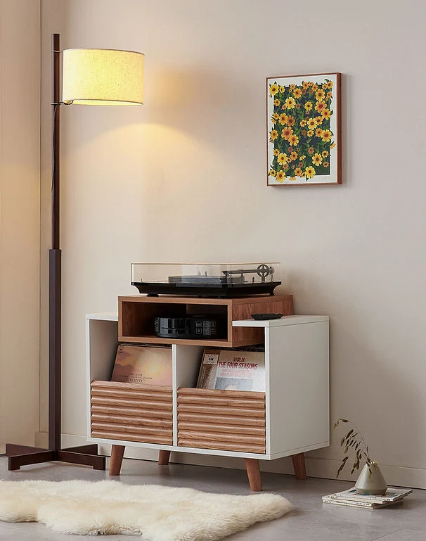 Norstone OSLO 800 WHITE/LIGHT OAK Mobile per elettroniche portavinili