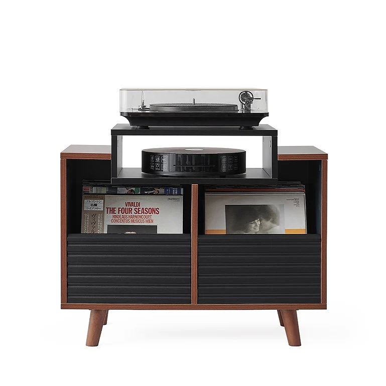 Norstone OSLO 800 BLACK/WALNUT Mobile per elettroniche portavinili