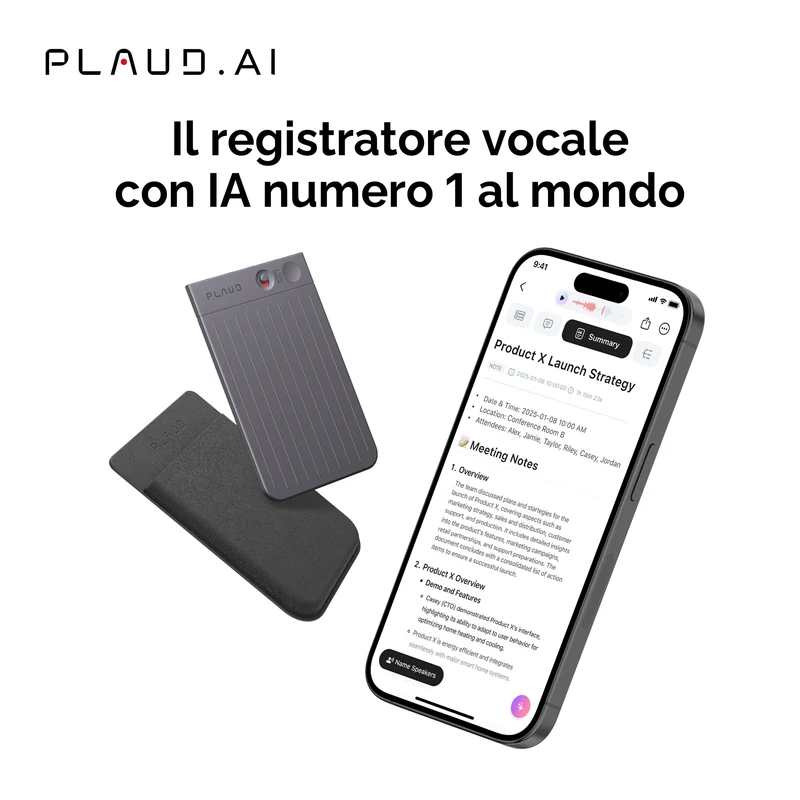 PLAUD NOTE Registratore Vocale IA di livello professionale