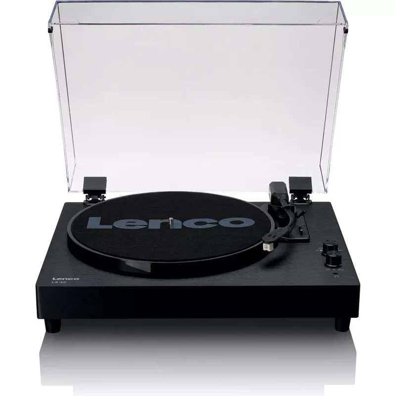 LENCO LS-60BK Giradischi con altoparlanti integrati e Bluetooth®, testina Audio technica