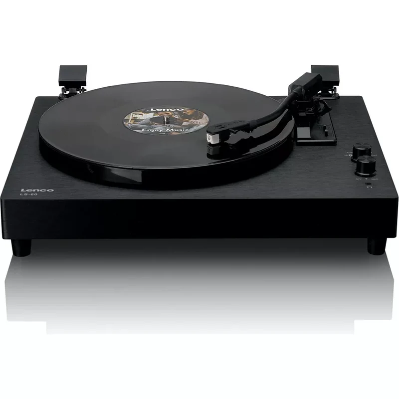 LENCO LS-60BK Giradischi con altoparlanti integrati e Bluetooth®, testina Audio technica