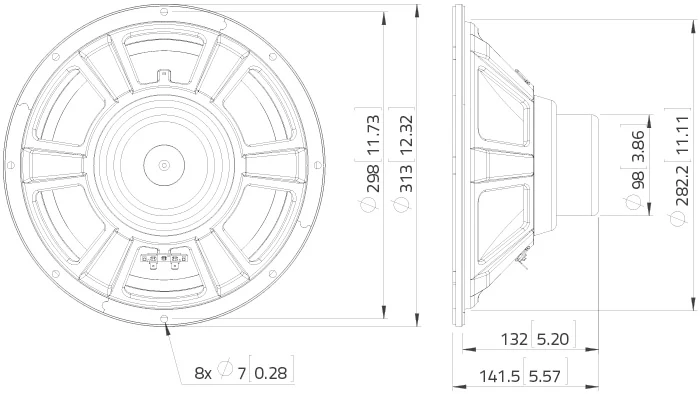 Lavoce NBASS12-30 bass guitar speaker 300mm 8 Ohm 800W