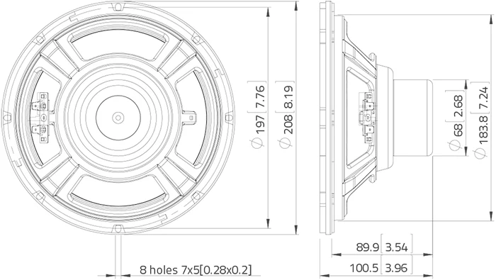 Lavoce NBASS08-20 bass guitar speaker da 200mm 8 Ohm 400W