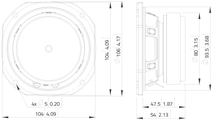 Lavoce FSF041.00 fullrange da 100mm 8 Ohm 80W