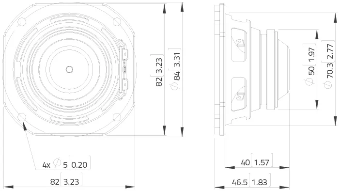 Lavoce FSN030.72 fullrange 3” 8 Ohm 60W